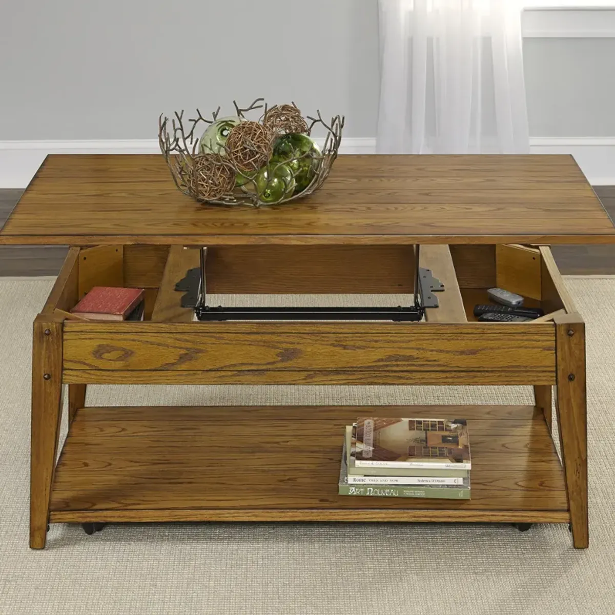 Liberty Furniture Lake House Oak Lift-Top Cocktail Table