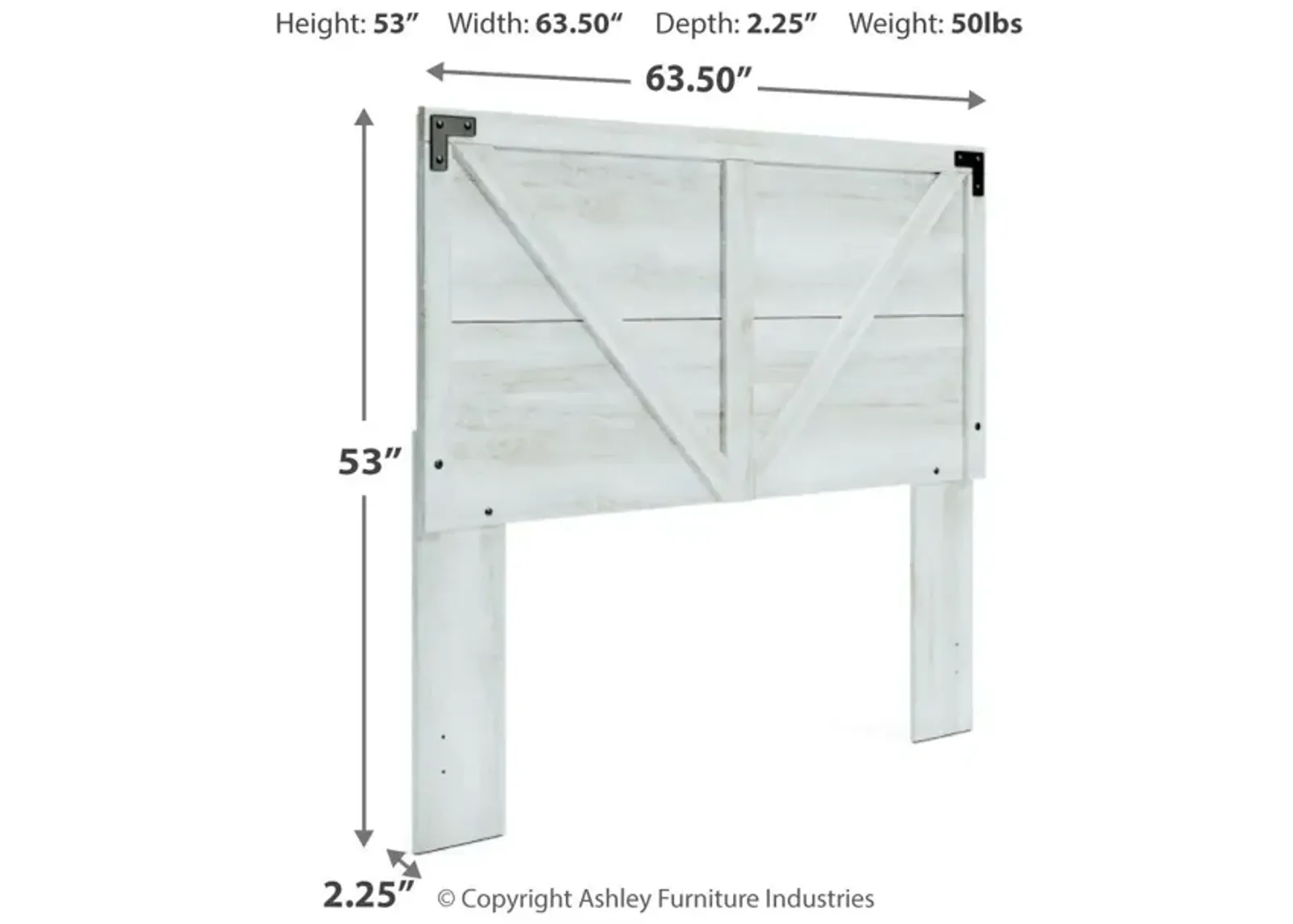 Ashley Shawburn Crossbuck Panel Whitewash Queen Headboard