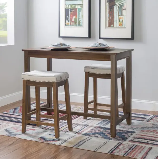 Linon Claridge 3-Piece Counter Set Rustic Stripe