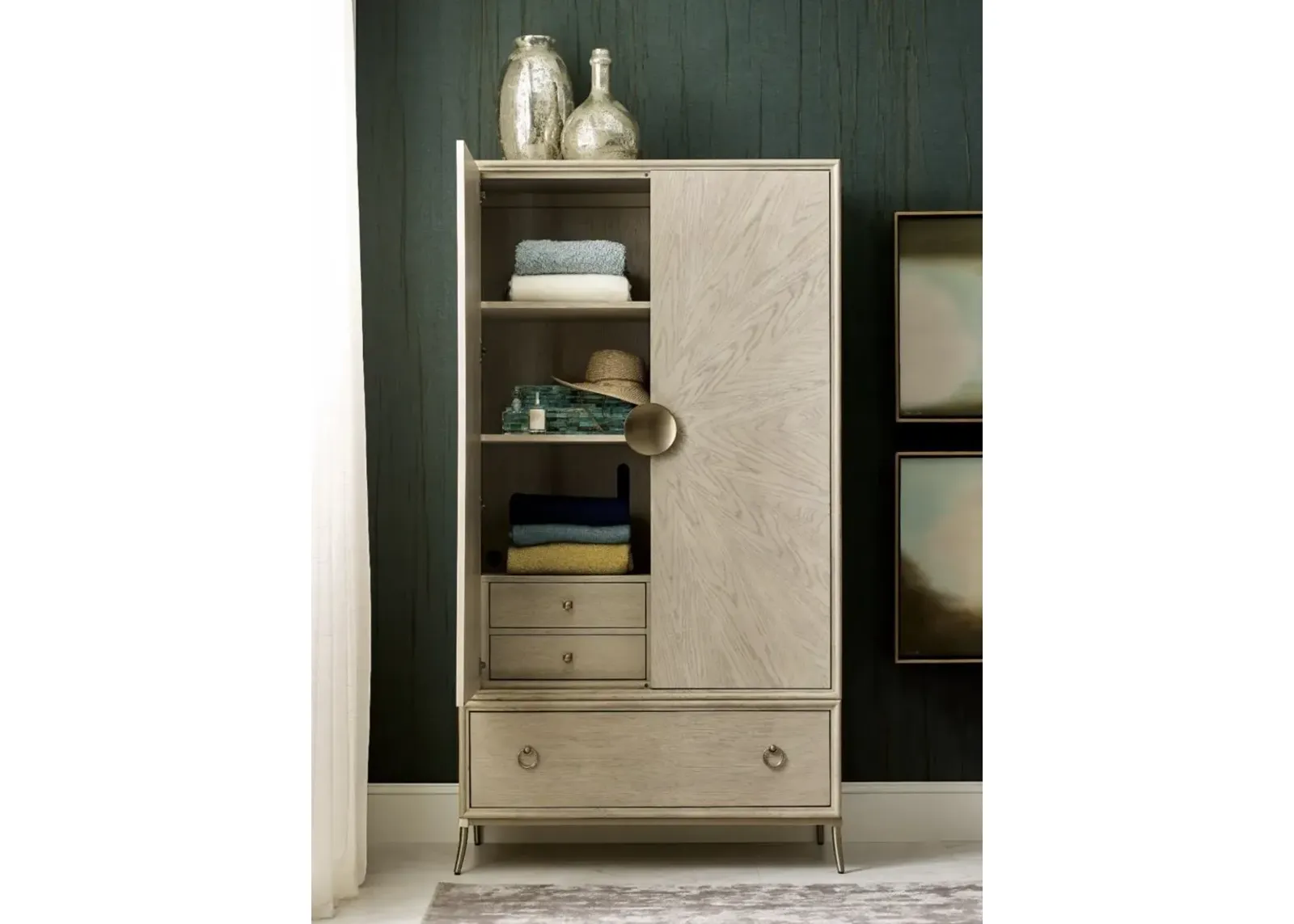 American Drew Lenox Oak Veneer Astral Armoire