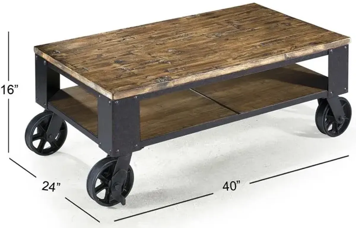 Magnussen Wood Rectangular Starter Cocktail Table Pinebrook