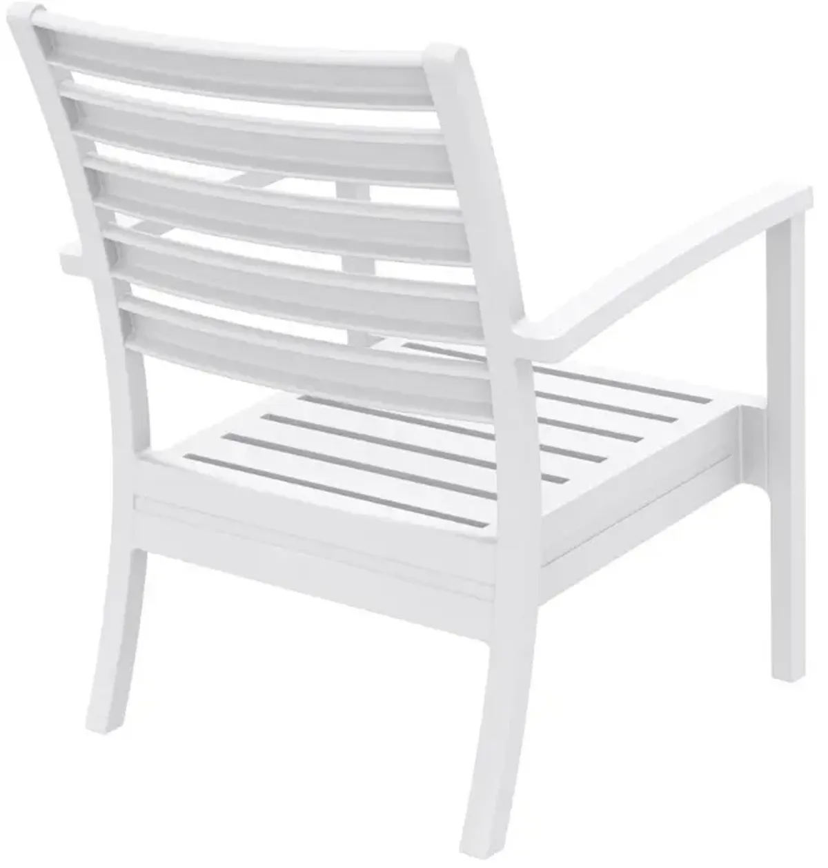 Compamia Artemis XL Club Chair White with Sunbrella Charcoal Cushions