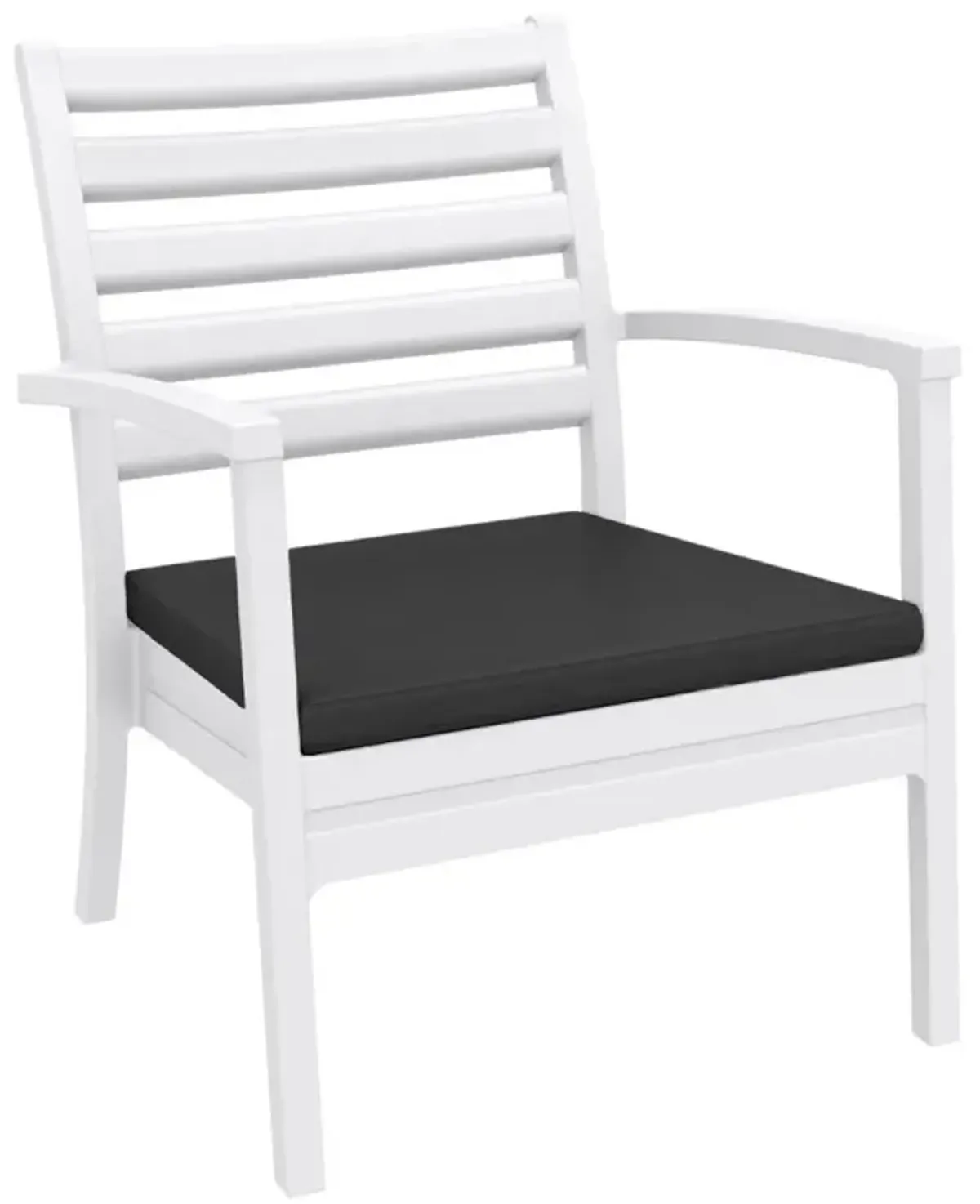 Compamia Artemis XL Club Chair White with Sunbrella Charcoal Cushions