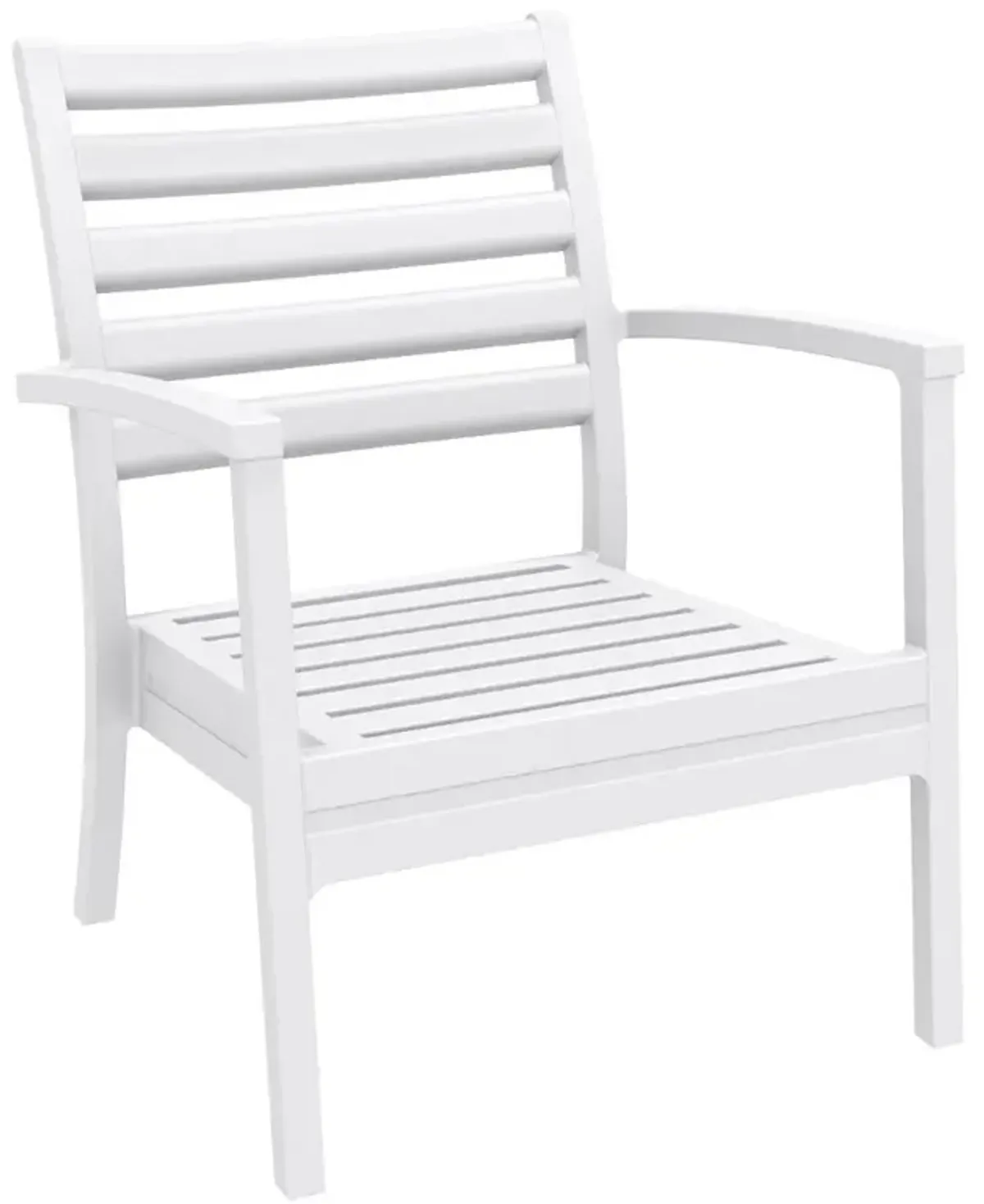 Compamia Artemis XL Club Chair White with Sunbrella Charcoal Cushions