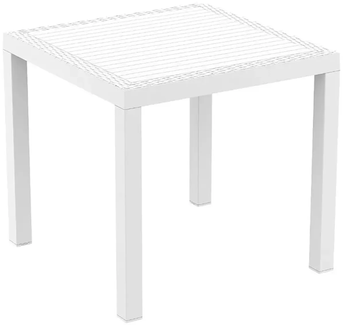 ORLANDO RESIN WICKERLOOK SQUARE DINING TABLE WHITE 31"