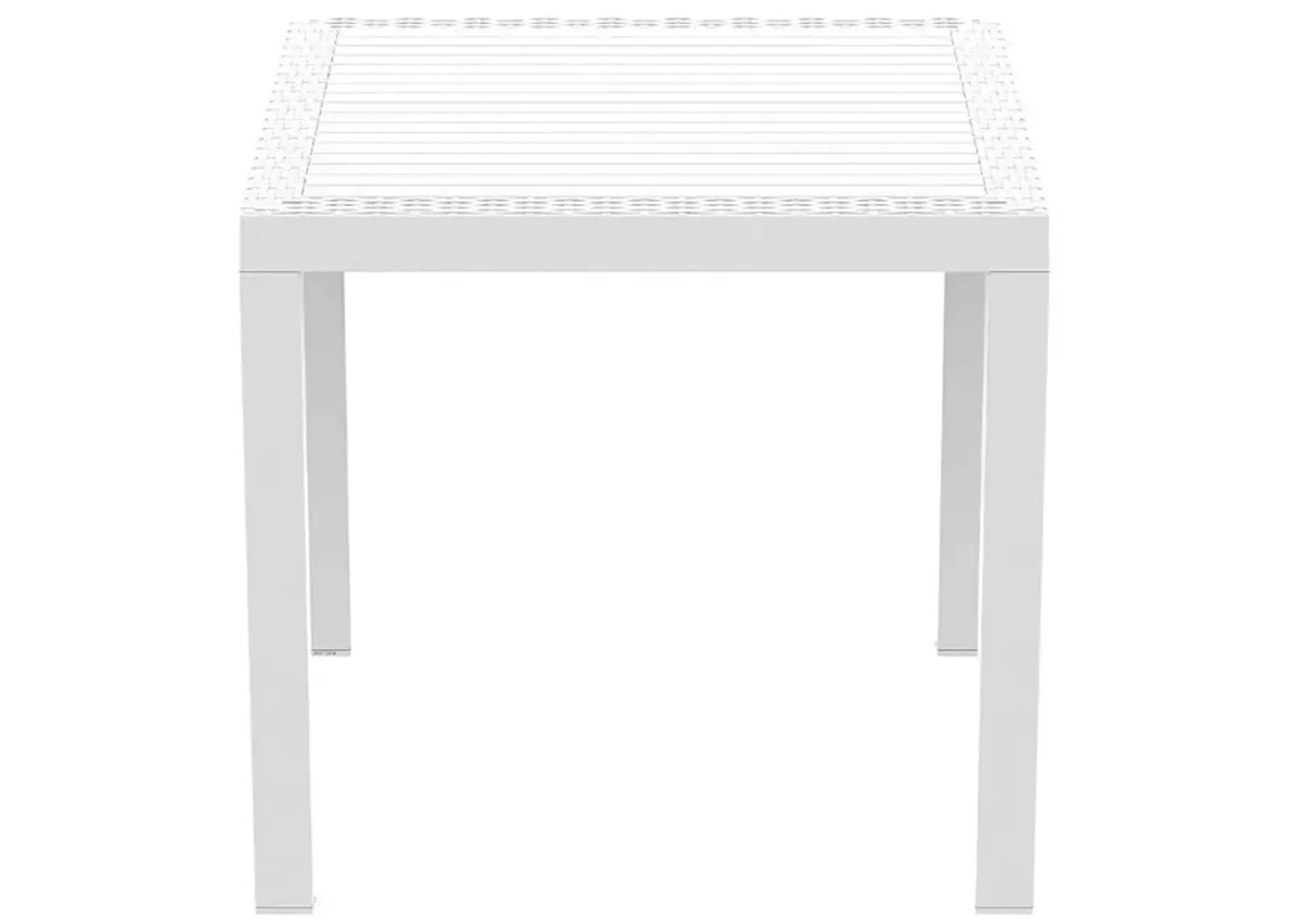 Compamia 31 Inch Orlando Resin Wickerlook Square Outdoor Dining Table White