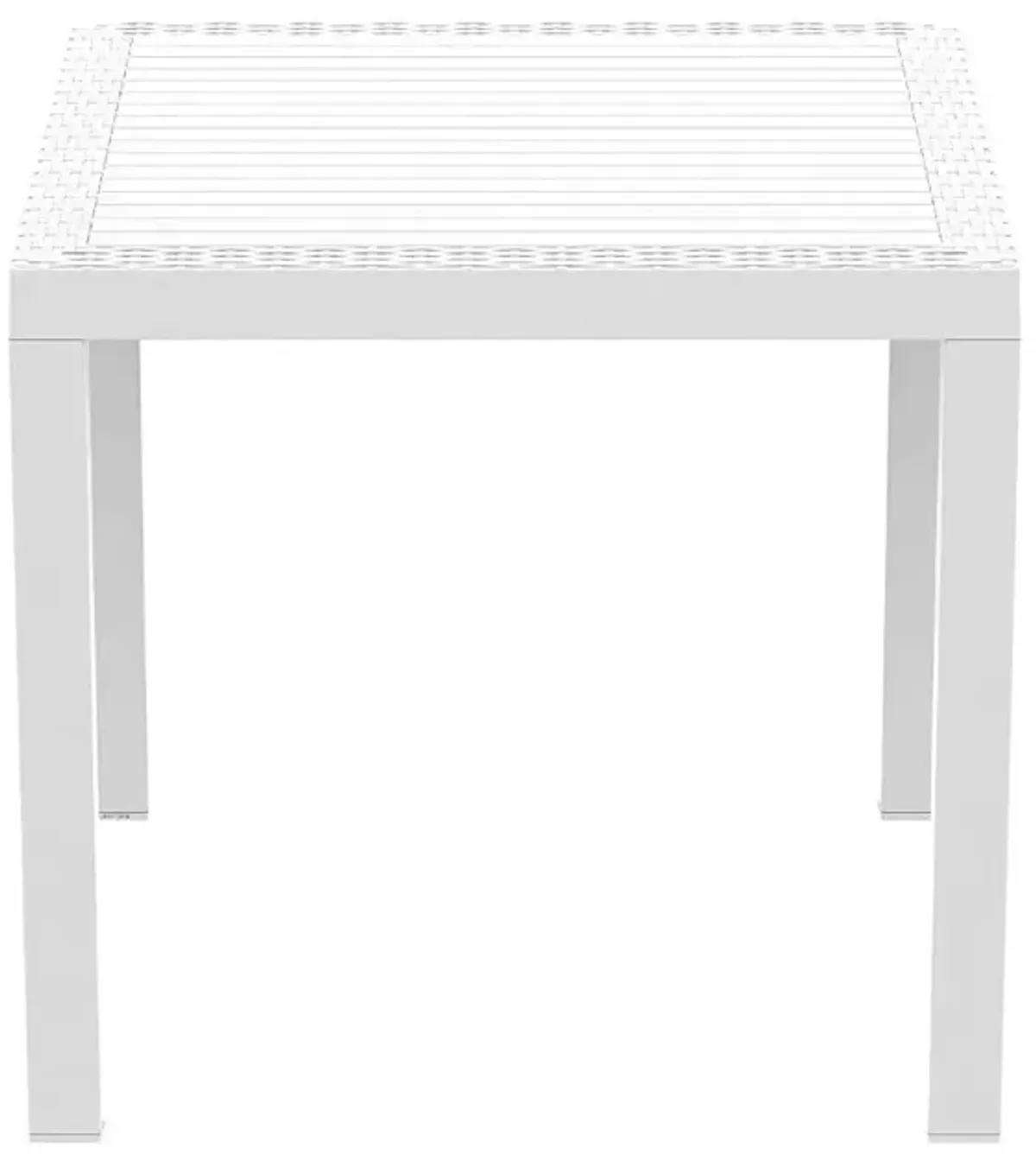 Compamia 31 Inch Orlando Resin Wickerlook Square Outdoor Dining Table White