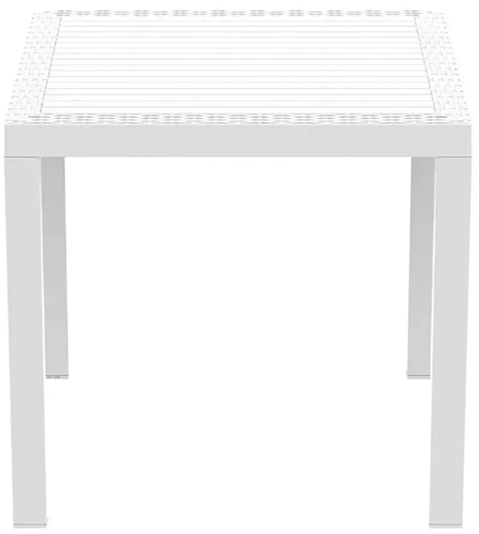 Compamia 31 Inch Orlando Resin Wickerlook Square Outdoor Dining Table White