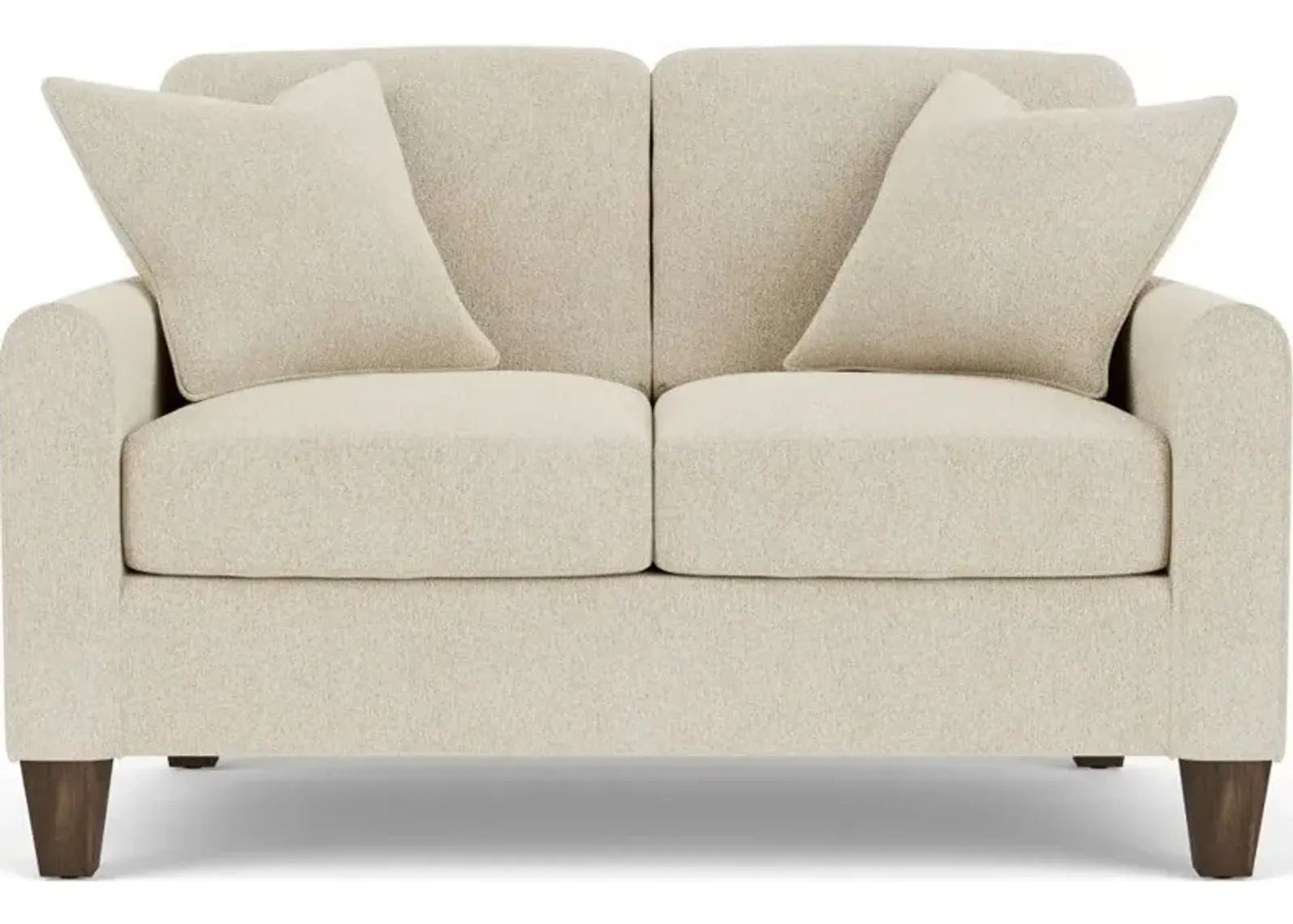 Flexsteel South Haven White Shell Loveseat with Square Legs