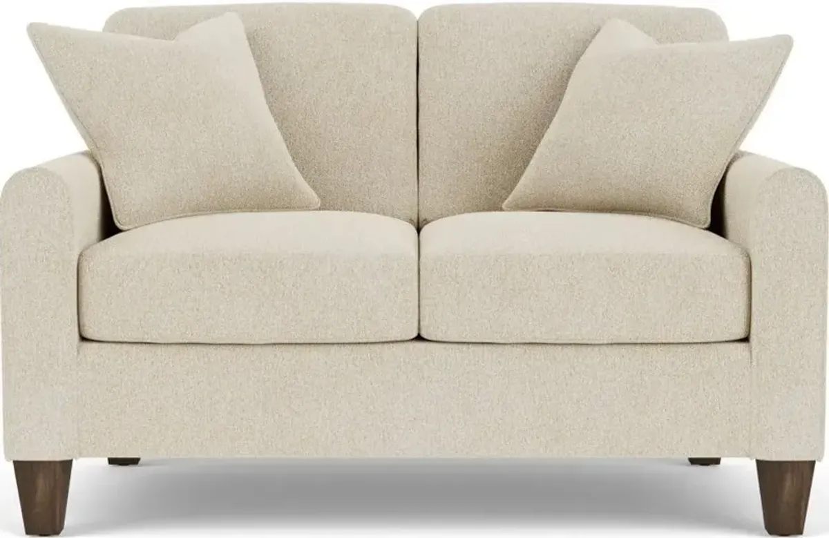 Flexsteel South Haven White Shell Loveseat with Square Legs