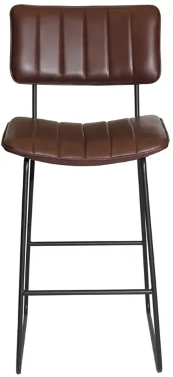 Steve Silver Tribeca 30-Inch Cordovan Leatherette Powder Coasted Metal Barstool