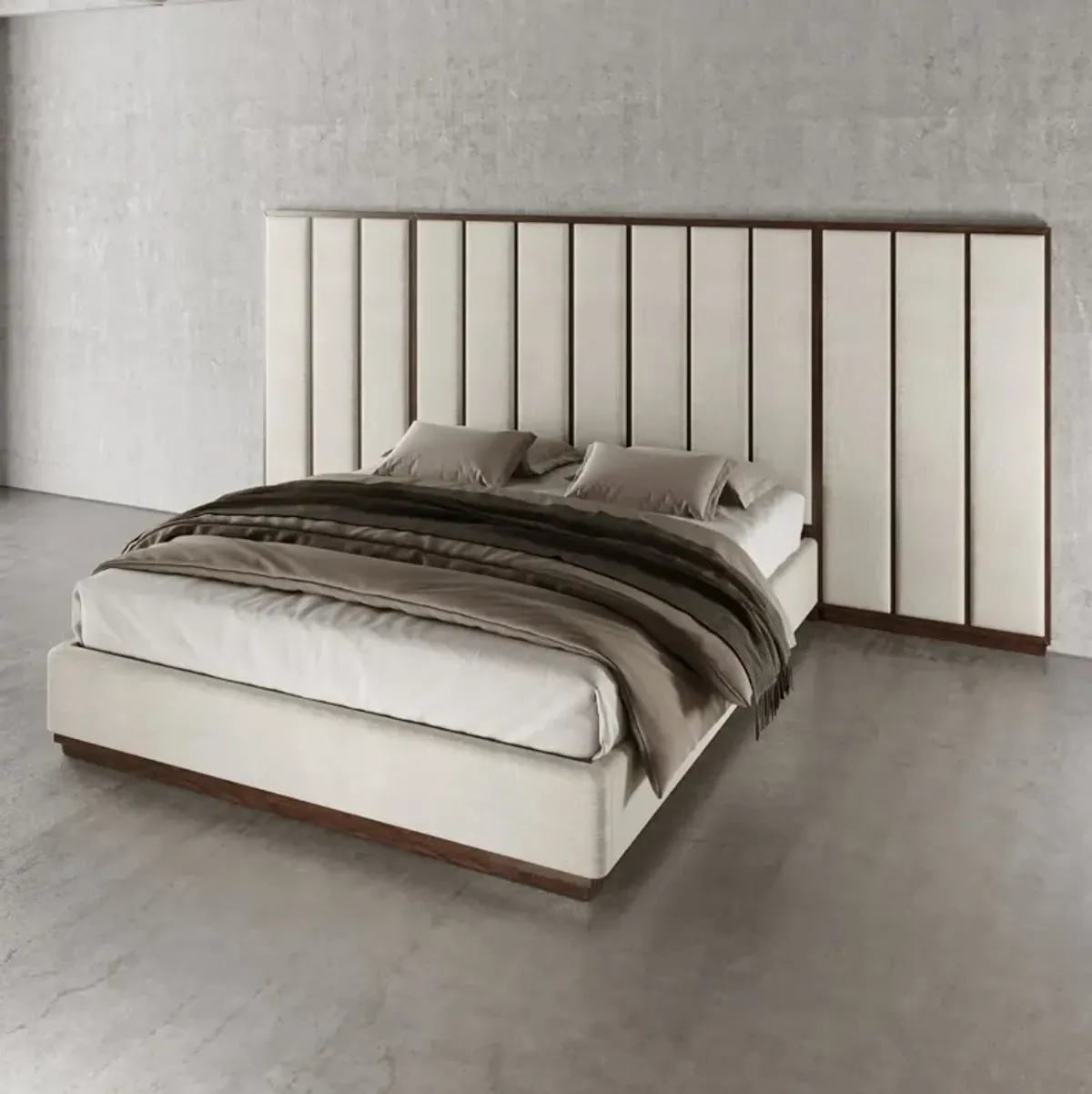 Casa Inspirata Colonna Wall California King Bed in Brunette Dark Brown Wood Finish