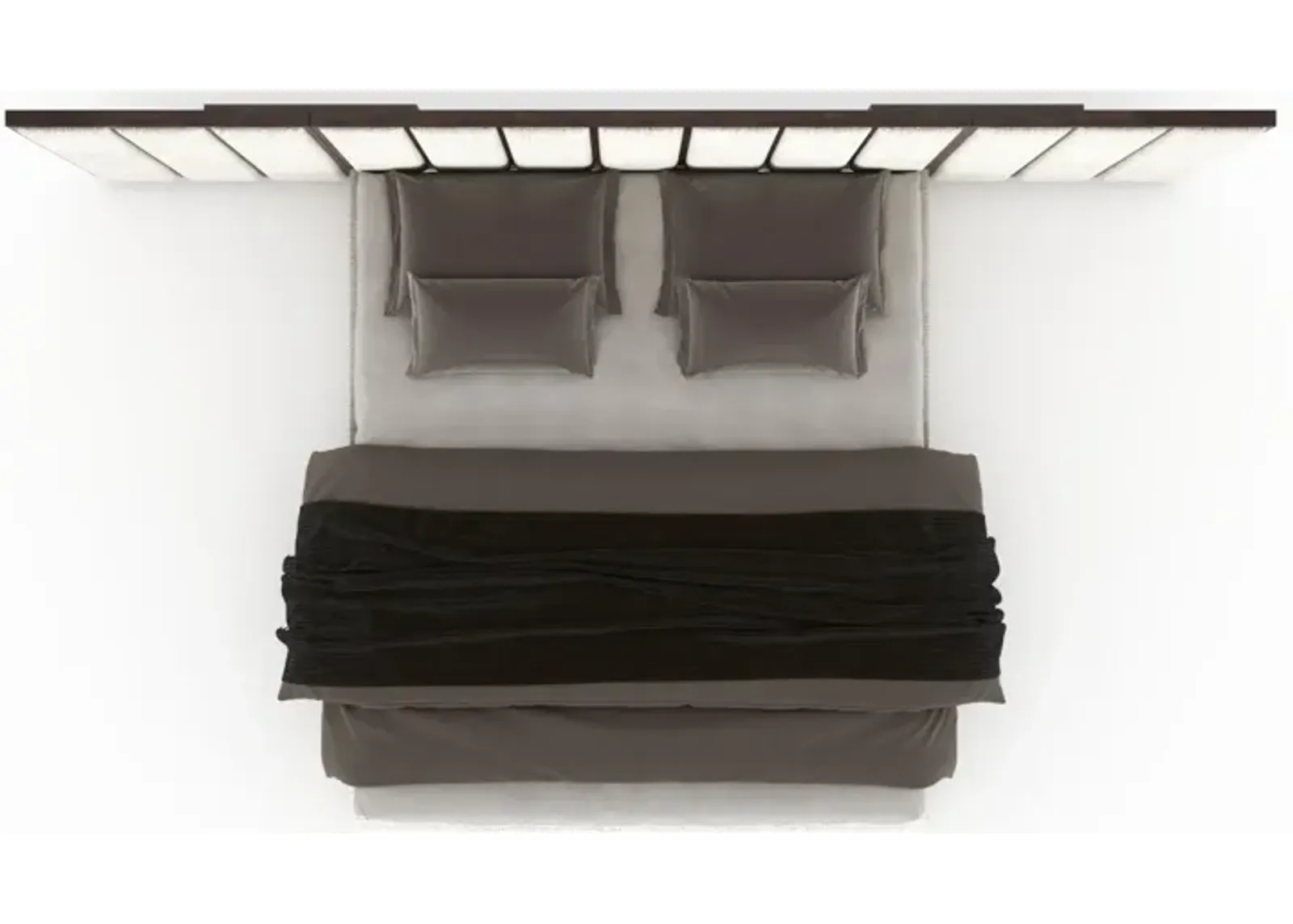 Casa Inspirata Colonna Wall California King Bed in Brunette Dark Brown Wood Finish