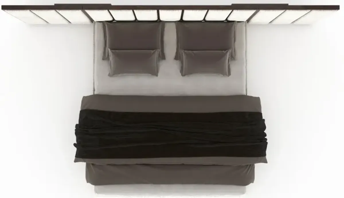 Casa Inspirata Colonna Wall California King Bed in Brunette Dark Brown Wood Finish