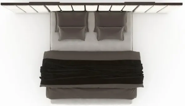 Casa Inspirata Colonna Wall California King Bed in Brunette Dark Brown Wood Finish