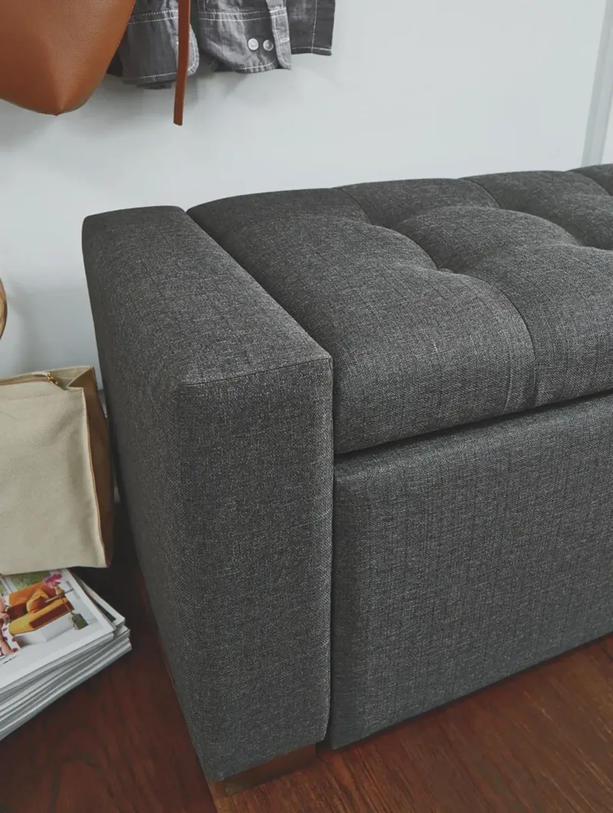 Ashley Cortwell Gray Storage Bench