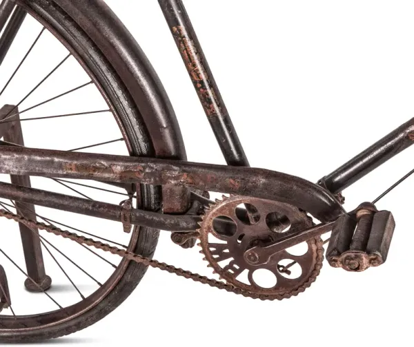 Home Trends Design Industrial Reclaimed Teak Bicycle Console Table