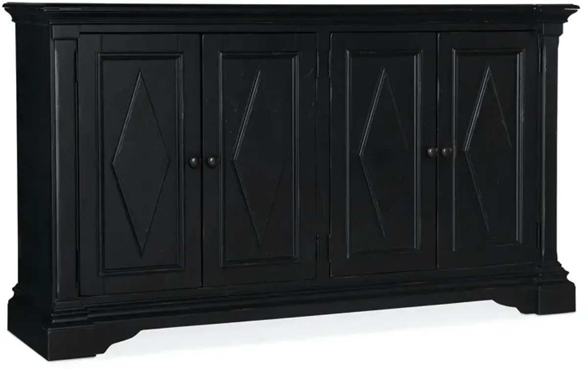 Hooker Furniture Commerce & Market 4-Door Black TV Stand Cabinet