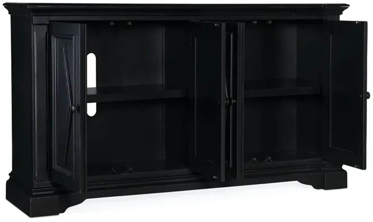 Hooker Furniture Commerce & Market 4-Door Black TV Stand Cabinet