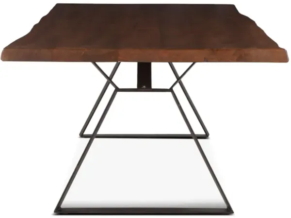 Home Trends Design London Loft 106-Inch Acacia Wood Live Edge Dining Table in Walnut Finish