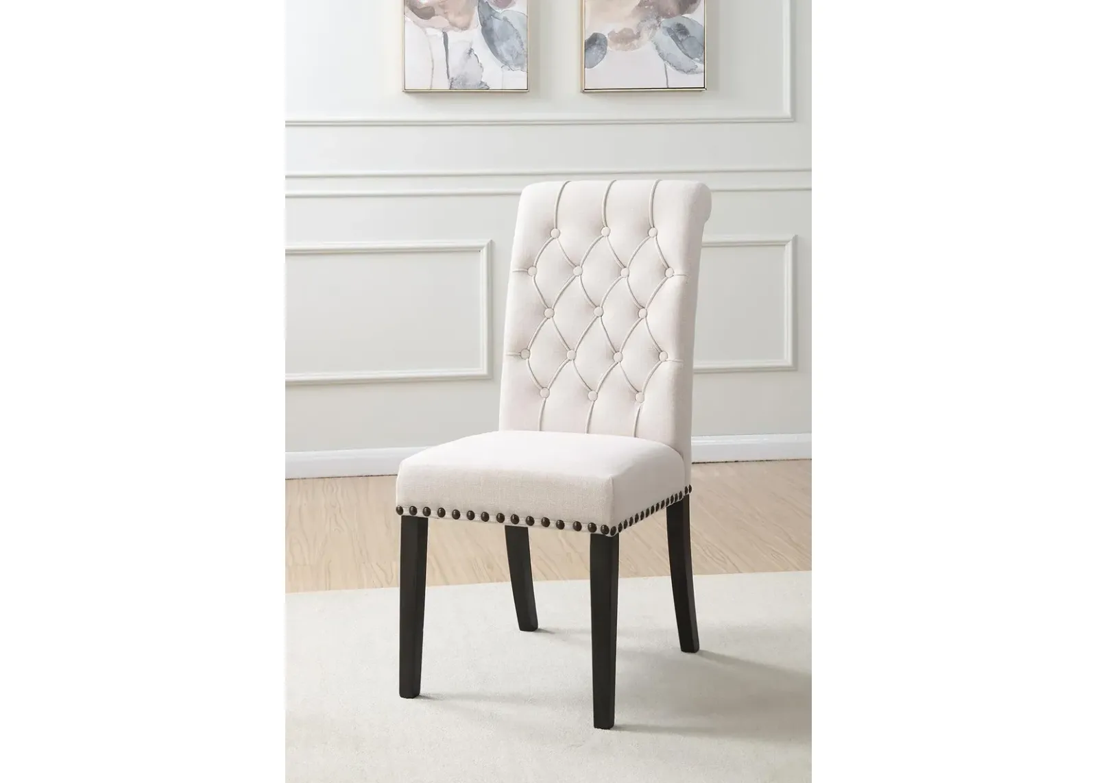 Coaster Alana Fabric Upholstered Dining Side Chair Beige