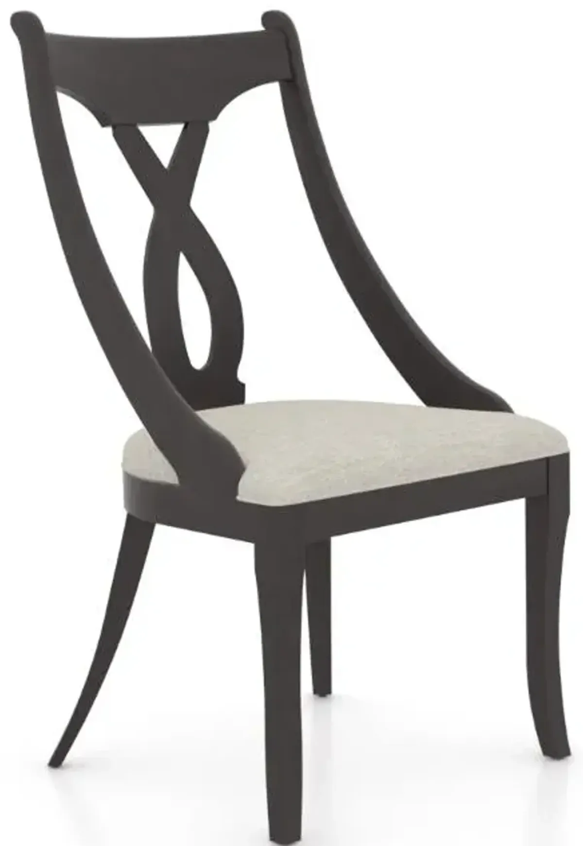 Canadel Custom Upholstered Chair Classic Ebony Antique Finish