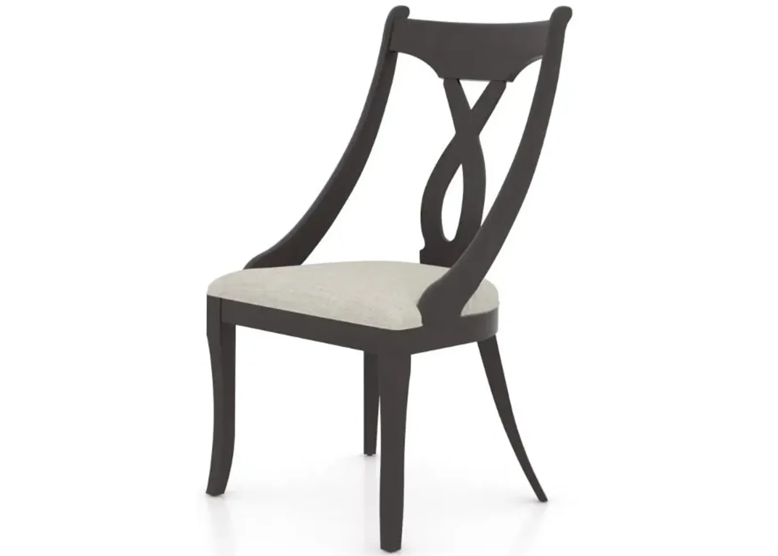 Canadel Custom Upholstered Chair Classic Ebony Antique Finish