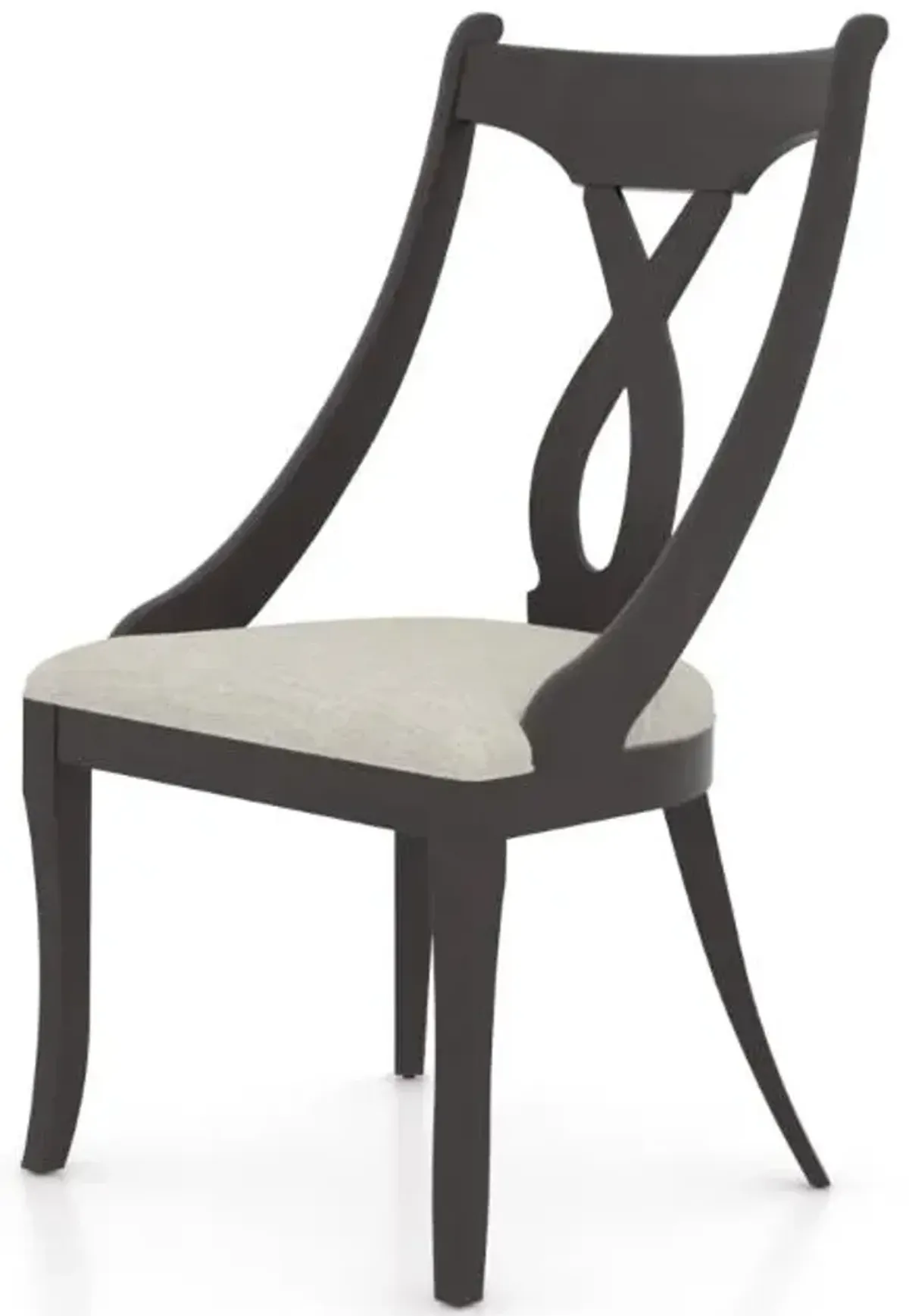 Canadel Custom Upholstered Chair Classic Ebony Antique Finish