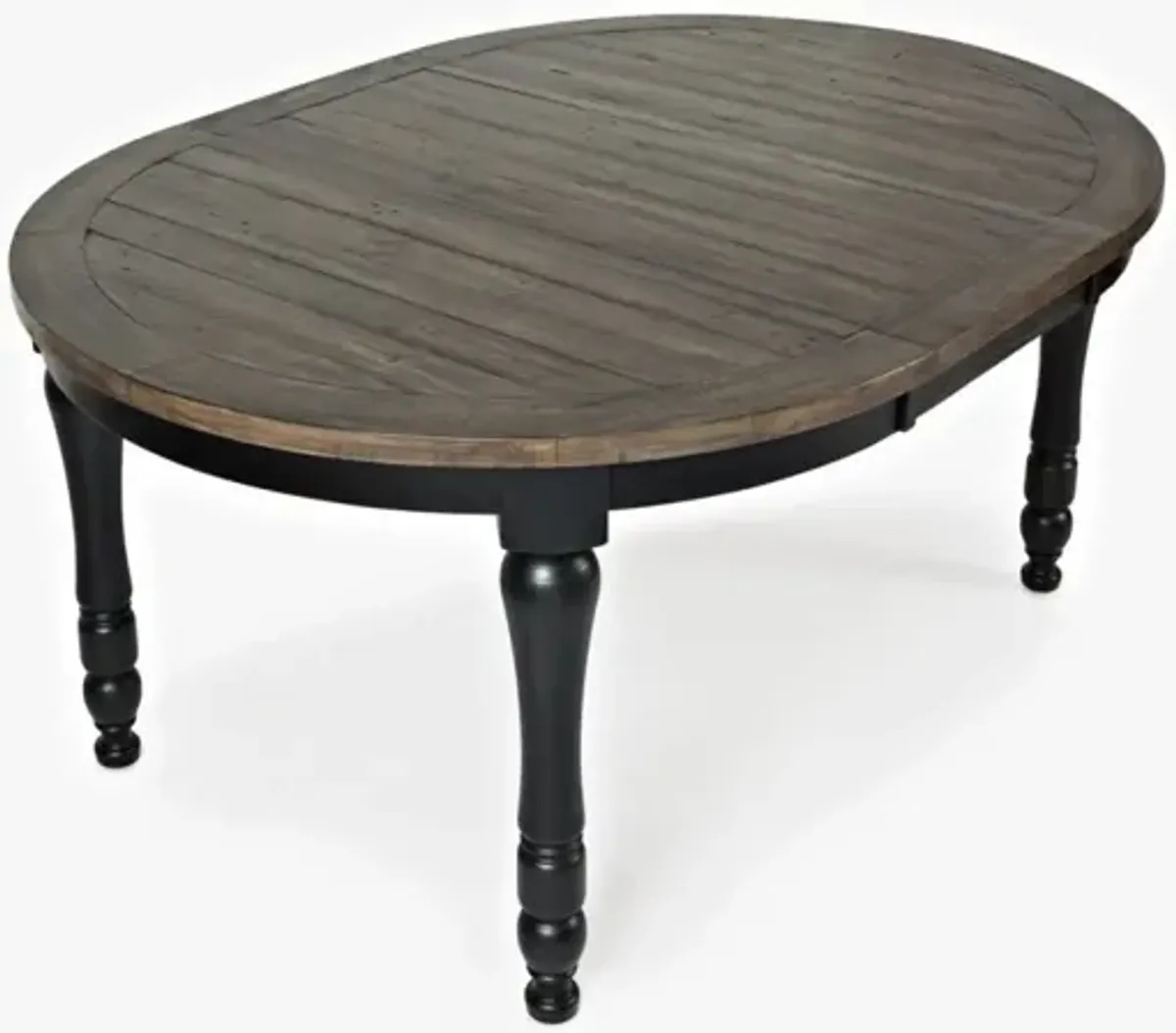 Jofran Madison County Round To Oval Dining Table Vintage Black