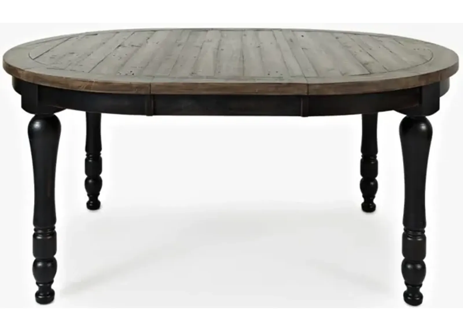 Jofran Madison County Round To Oval Dining Table Vintage Black