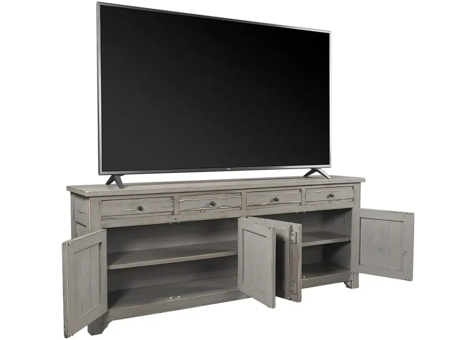 Aspenhome Reeds Farm Weathered Grey 85 Inch TV Stand Console