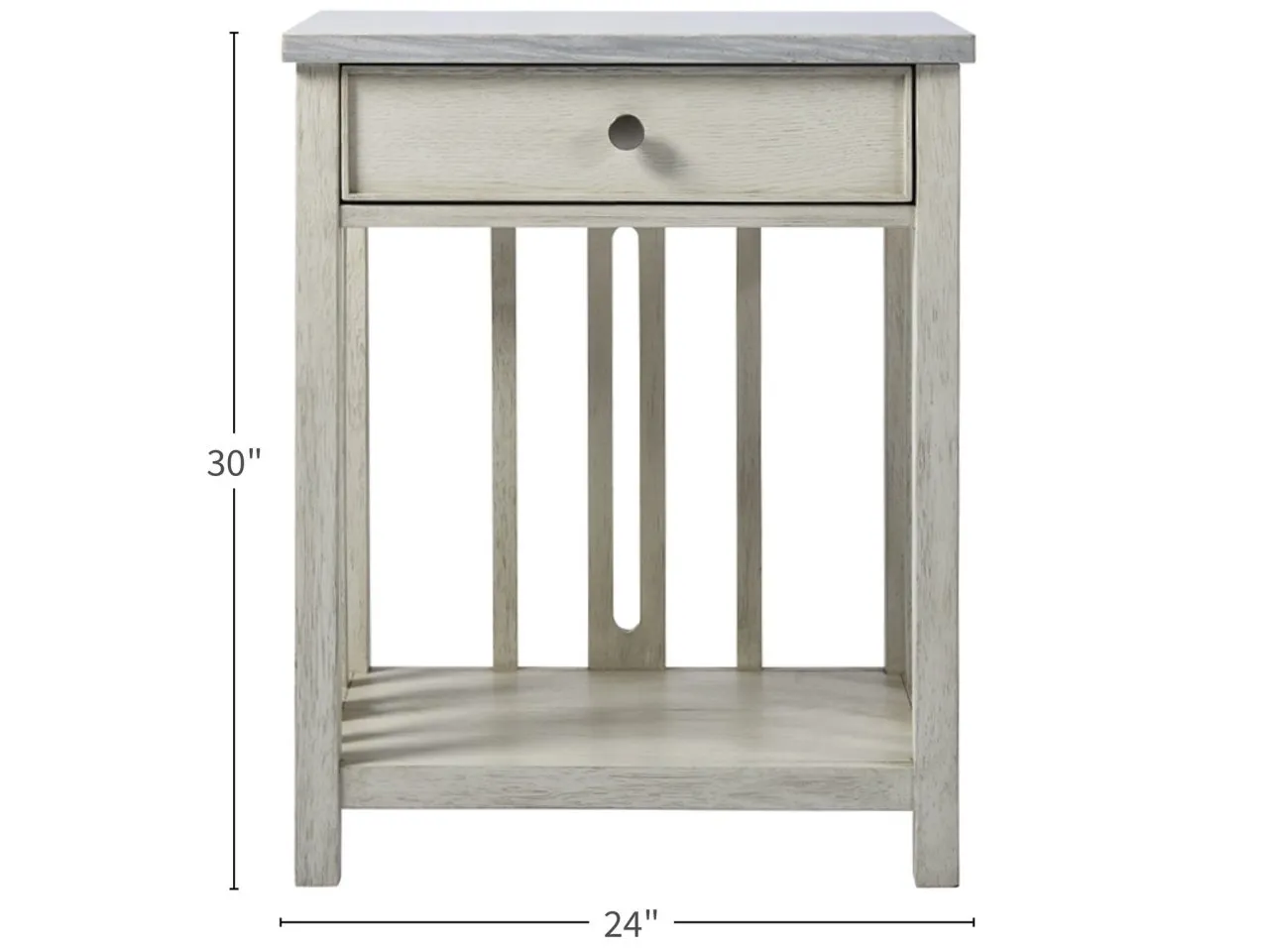 ESCAPE COASTAL LIVING HOME SANDBAR NIGHTSTAND WITH STONE TOP