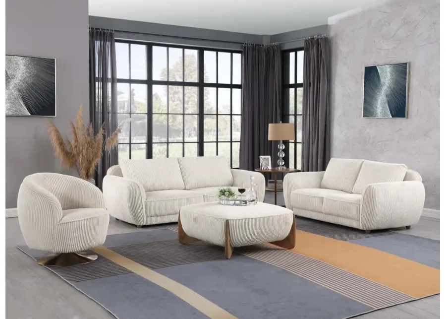 CHARLESTON BEIGE MODERN 3-PIECE SET WITH SOFA, LOVESEAT & ACCENT CHAIR