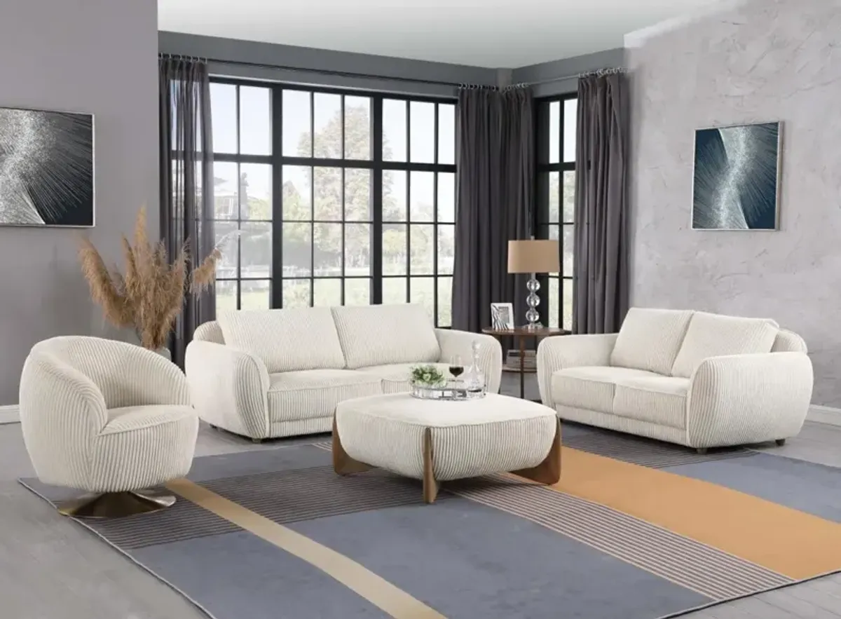 CHARLESTON BEIGE MODERN 3-PIECE SET WITH SOFA LOVESEAT & ACCENT CHAIR