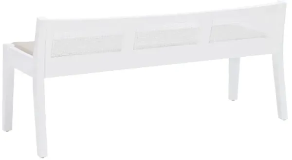 Powell Bauer Cane Bench White