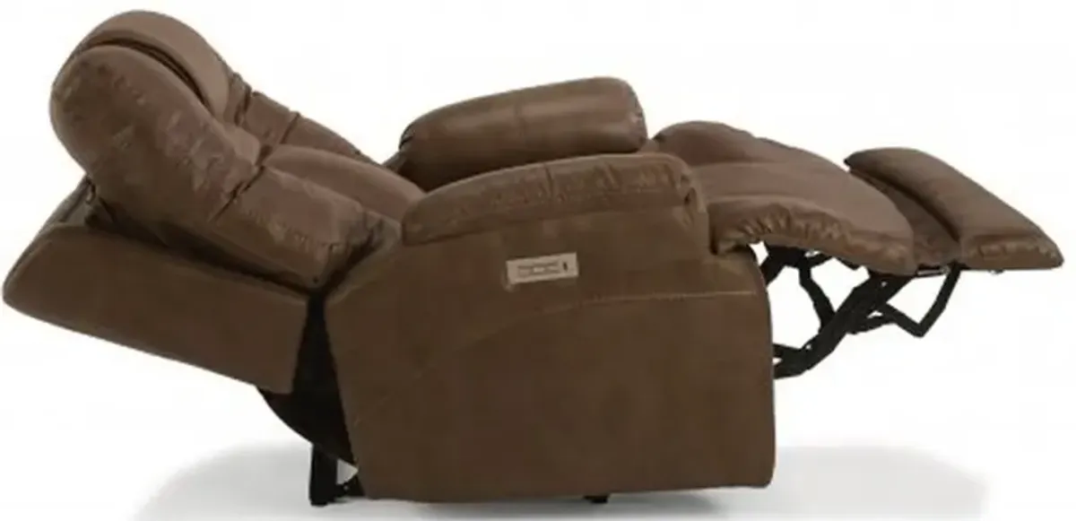 Flexsteel Marley Brown Power Leather Recliner with Power Headrest