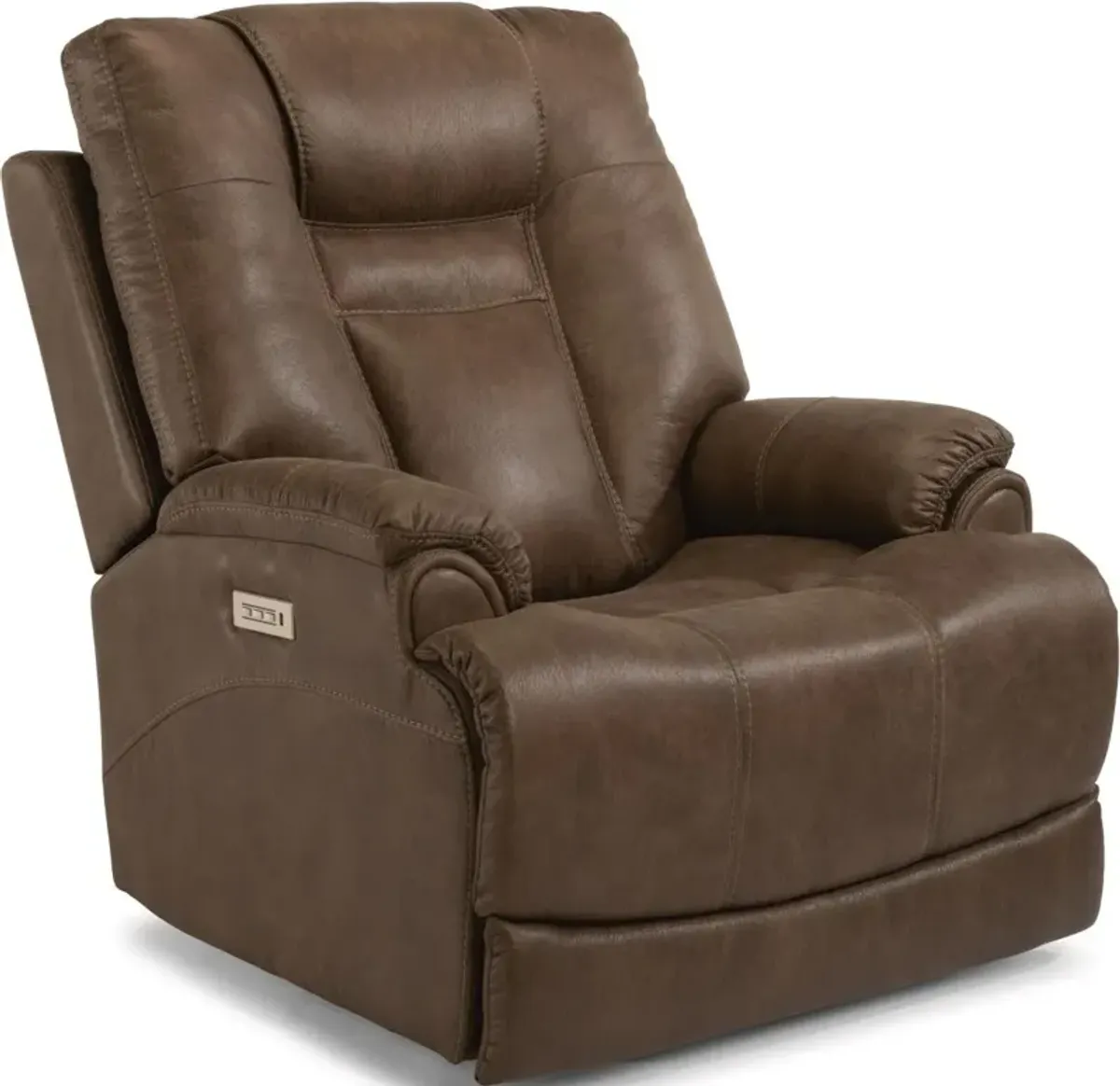 Flexsteel Marley Brown Power Leather Recliner with Power Headrest