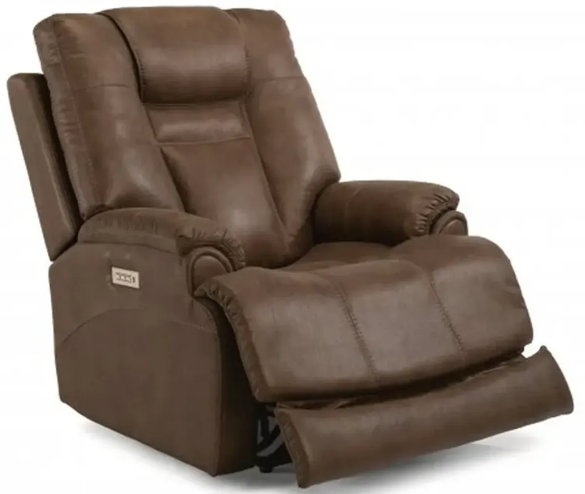 Flexsteel Marley Brown Power Leather Recliner with Power Headrest