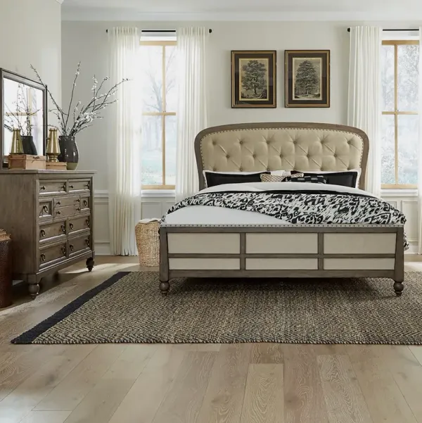 Liberty Furniture Complete Queen Bedroom Set Shelter Bed, Dresser & Mirror Americana Farmhouse