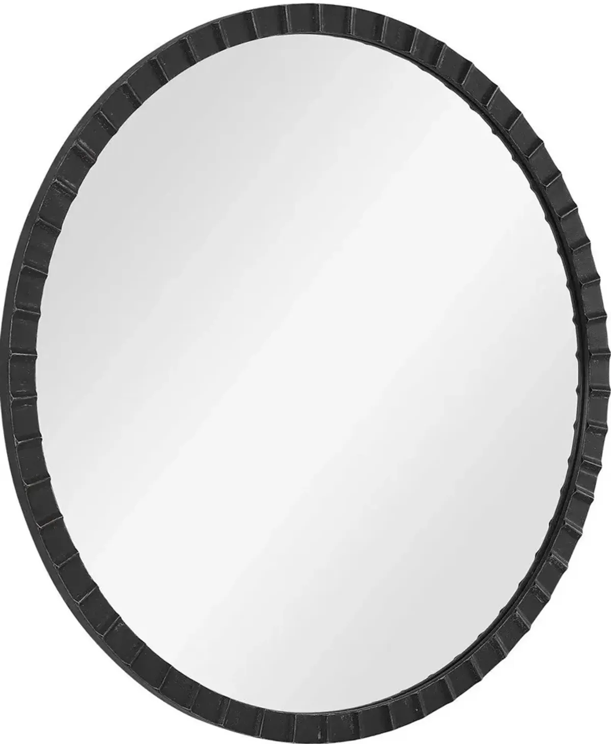 Uttermost Dandridge Distressed Matte Black Round Industrial Mirror