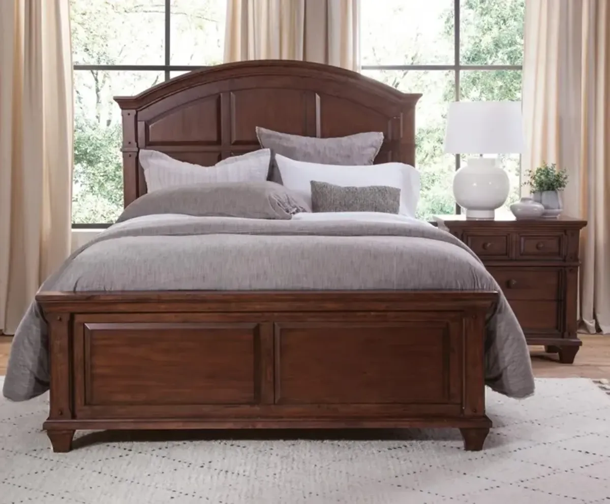 American Woodcrafters Complete Queen Bedroom Set Panel Bed, Dresser, Mirror & Nightstand Cinnamon Cherry Sedona