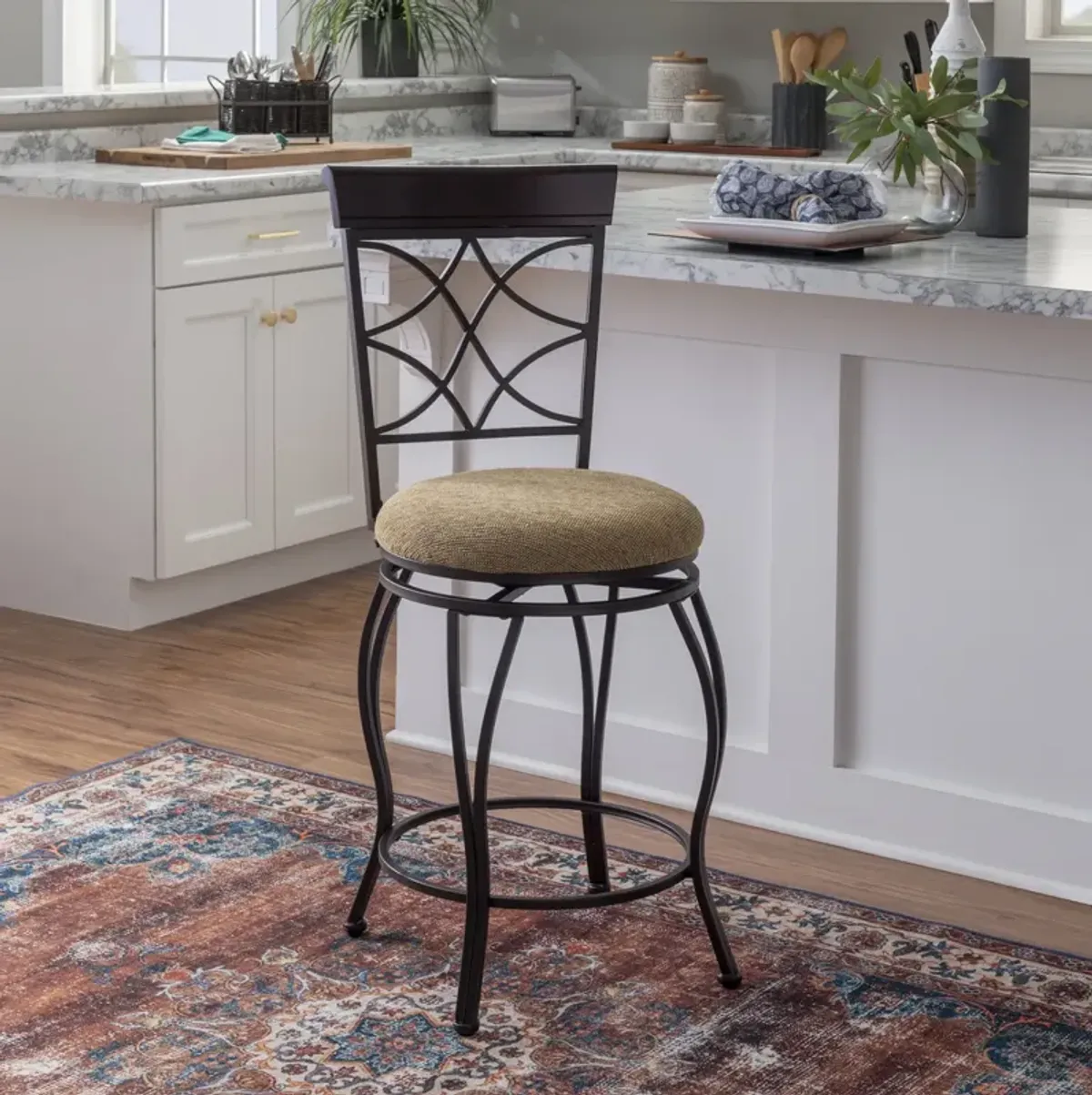 Linon 24 Inch Curved Counter Bar Stool