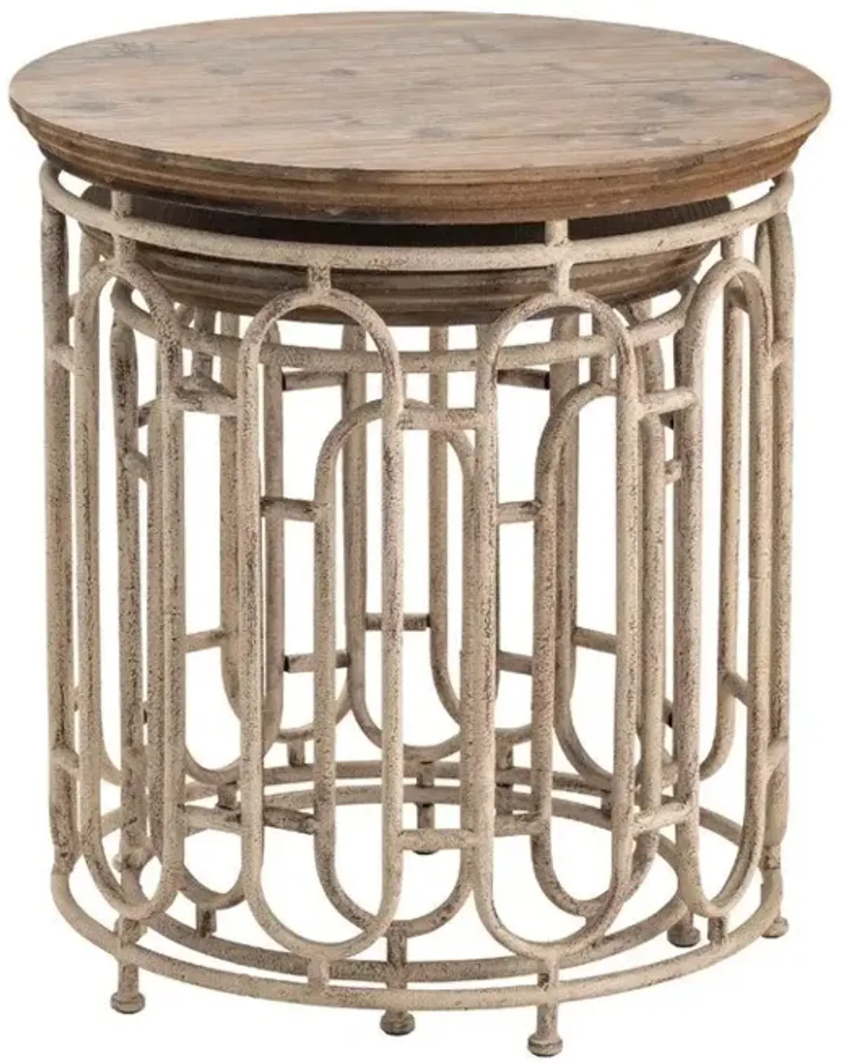 Crestview Allyson Textured Metal & Wood Set of Tables