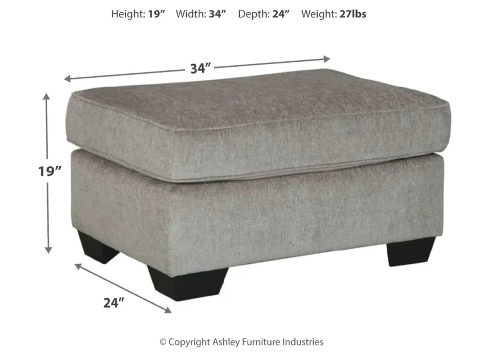 Ashley Left-Arm Facing Alloy Ottoman