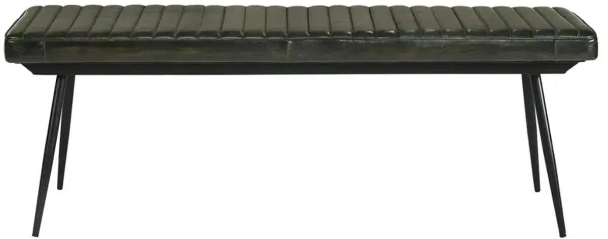 Coaster Misty Leather Upholstered Dining Bench Antique Espresso