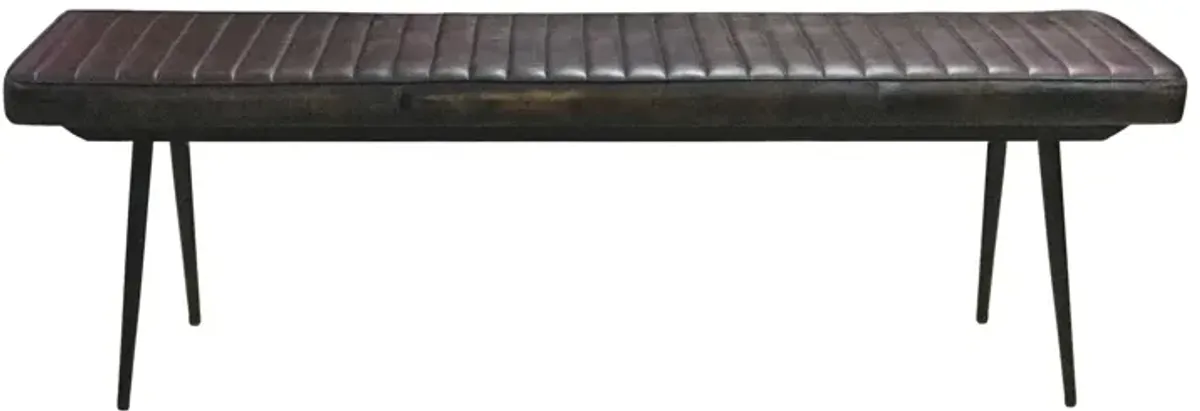 Misty Leather Upholstered Dining Bench Antique Espresso