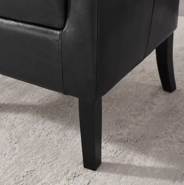 Linon Simon Black Club Barrel Chair