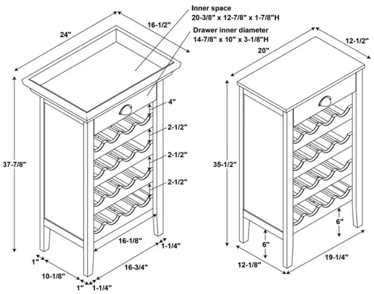 Powell Tavor Wine Cabinet White