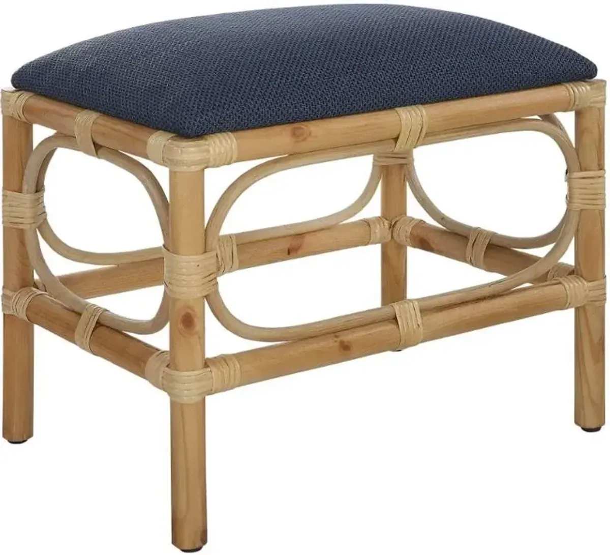 Uttermost Laguna Natural/Navy Small Bench