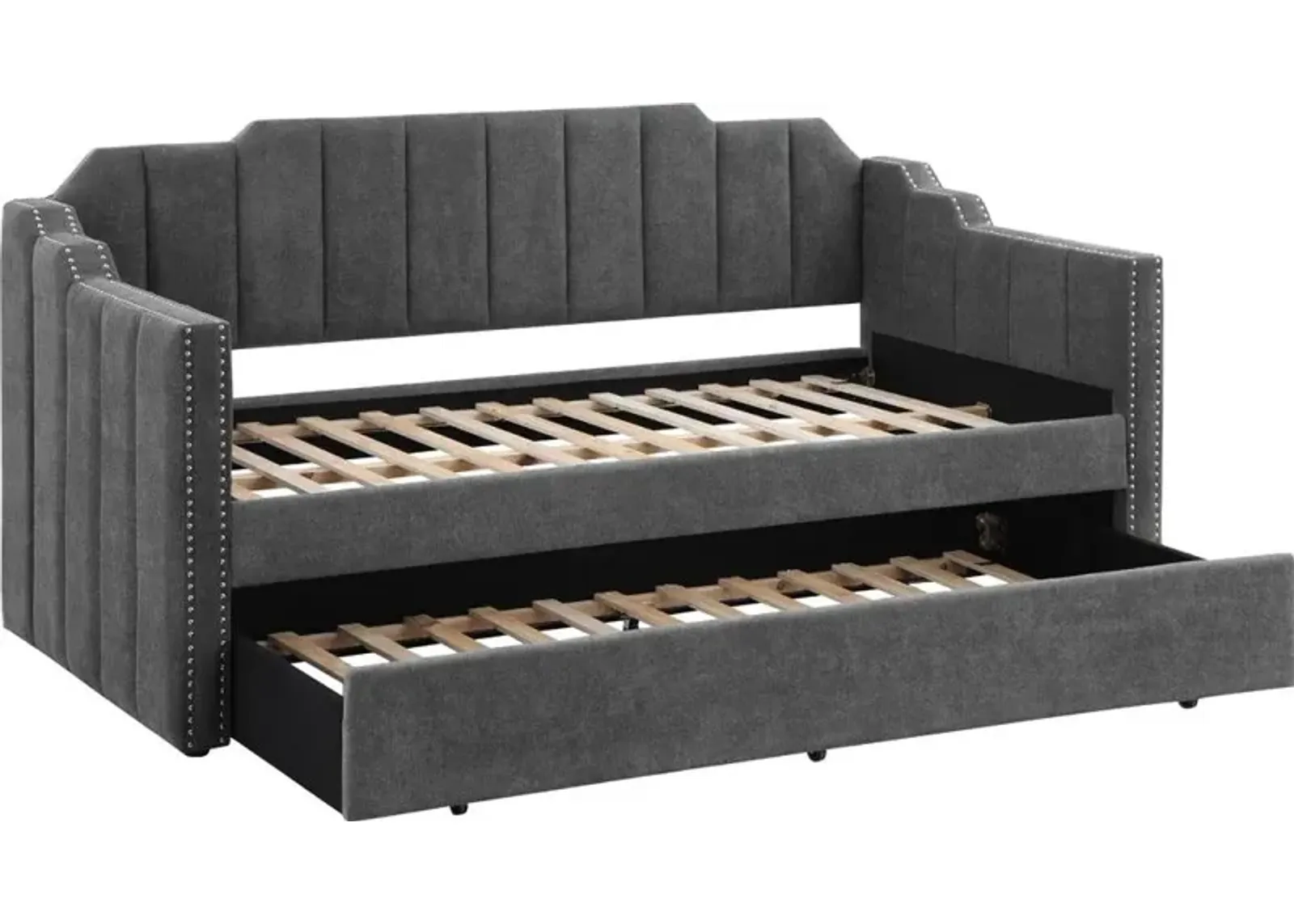 Coaster Kingston Upholstered Twin Daybed with Trundle Charcoal